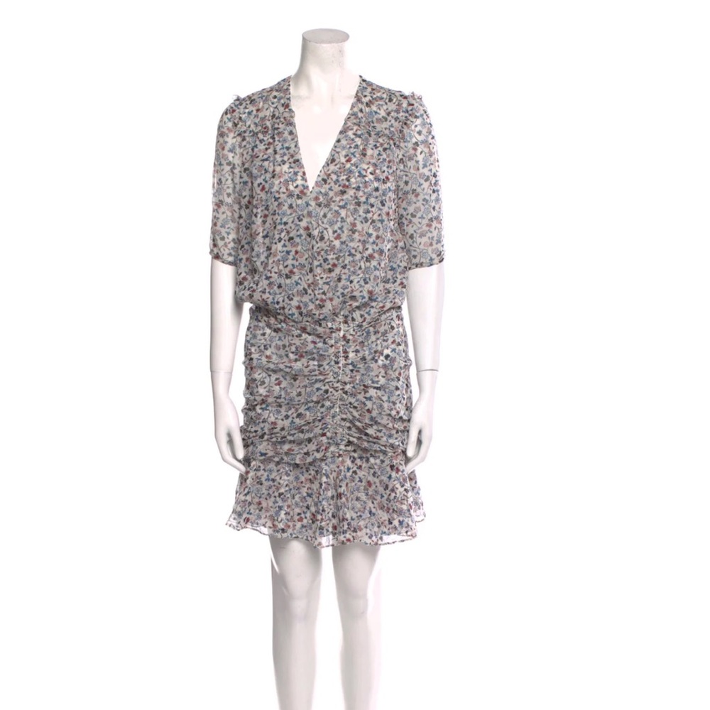 Veronica Beard Floral Silk- Chiffon Mini Dress